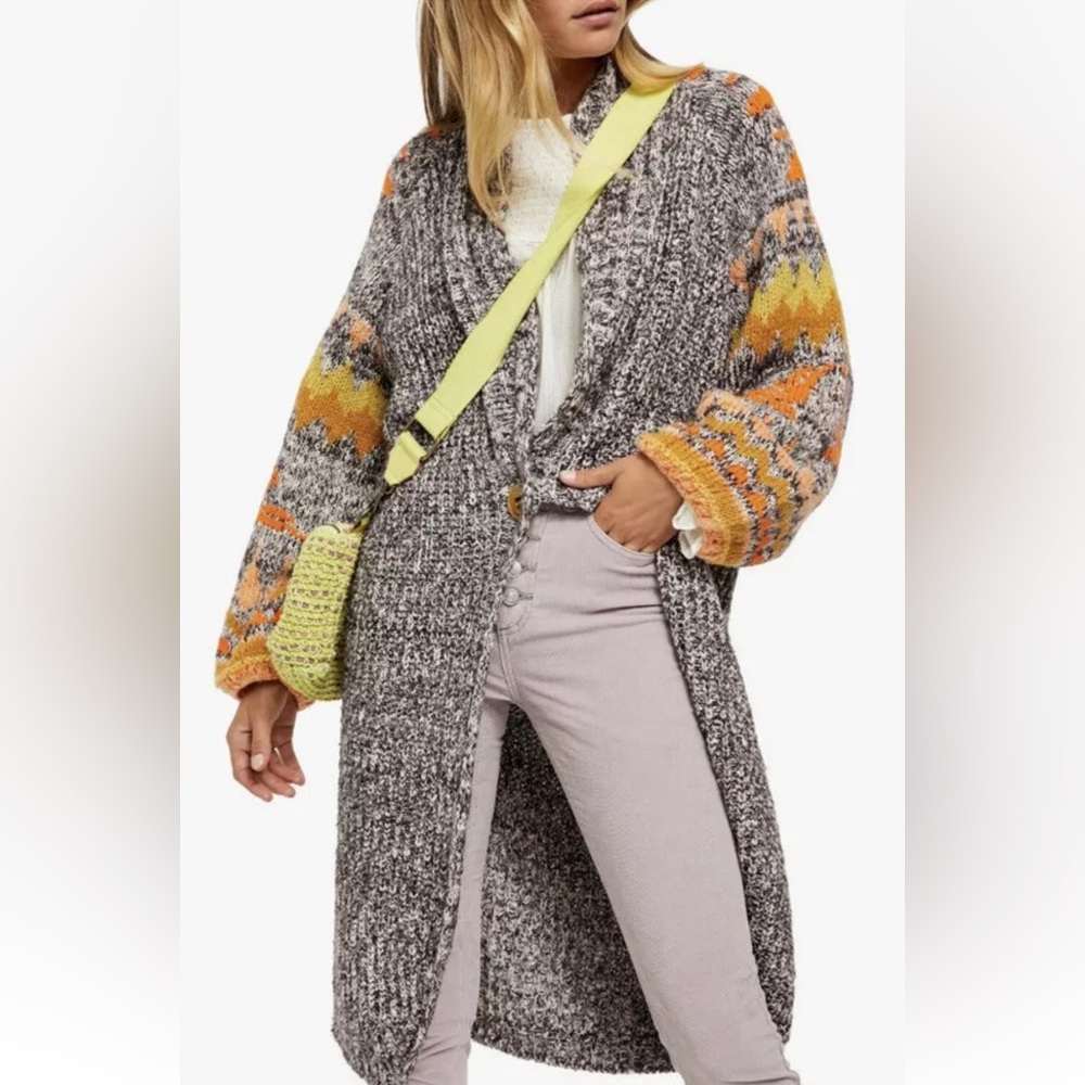 Free People! Cozy Multicolor Knit Sweater